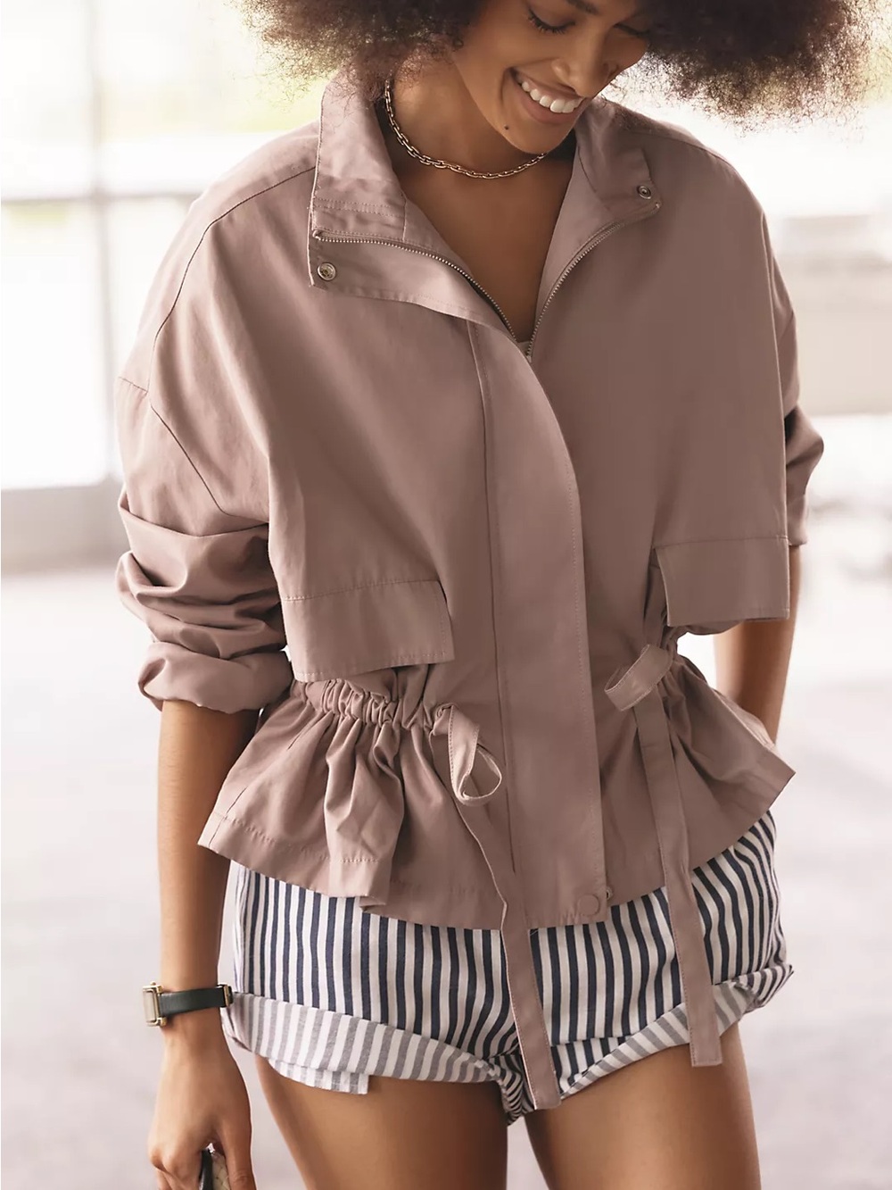 Maeve Dusty Rose Utility Jacket